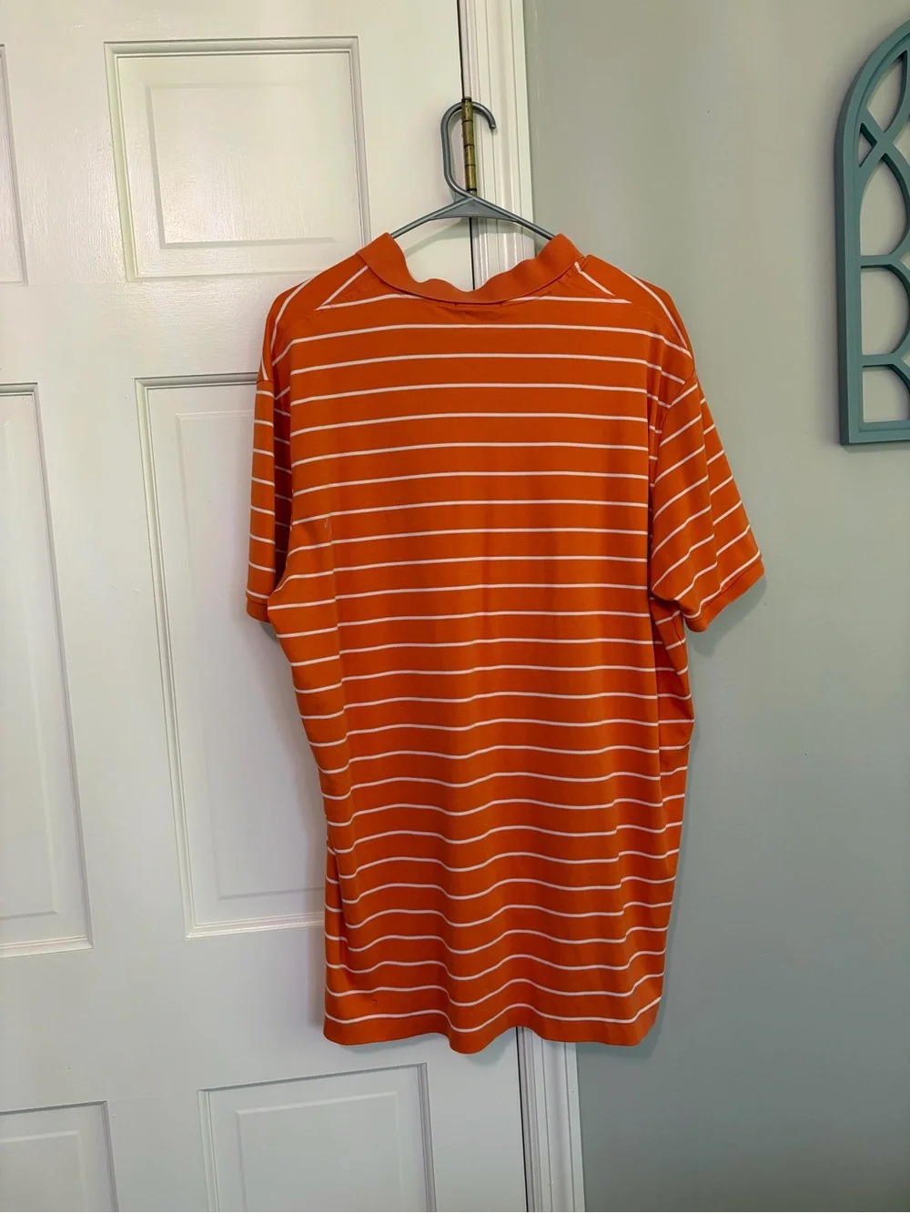Ralph Lauren Orange and White Striped Polo Shirt